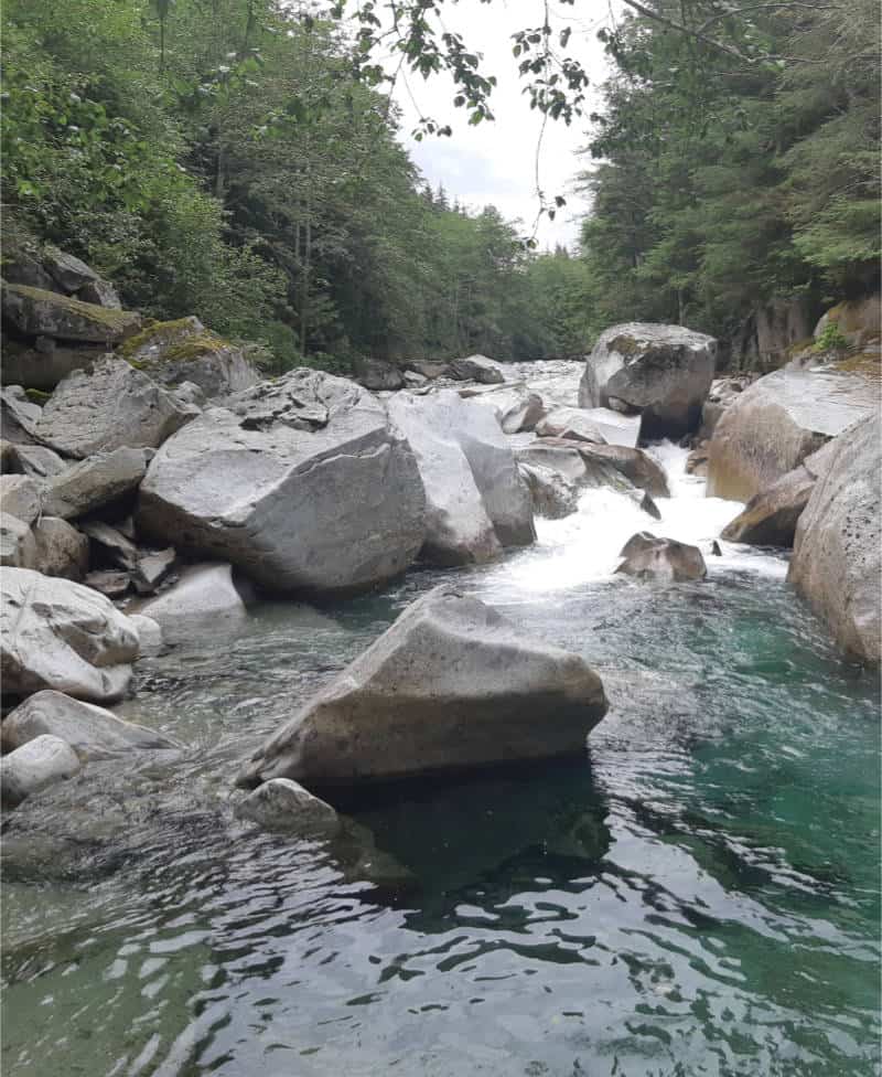 Rocks in streaming river